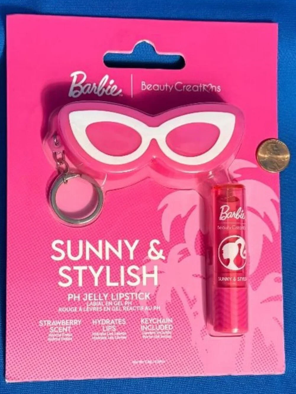 BEAUTY CREATIONS BARBIE SUNNY & STYLISH PH JELLY STRAWBERRY LIPSTICK & KEYCHAIN